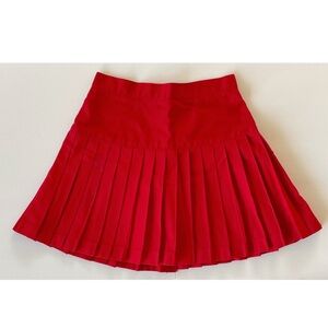 Vintage Red Pleated School Girl Skirt